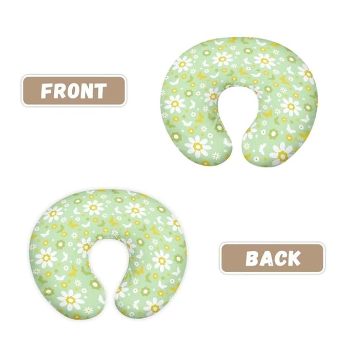 Floral Pillow Cover Girls Baby, Breastfeeding Pillow Cover for Baby, Snug Fits Newborn Nursing Pillow Case, Super Soft Breathable