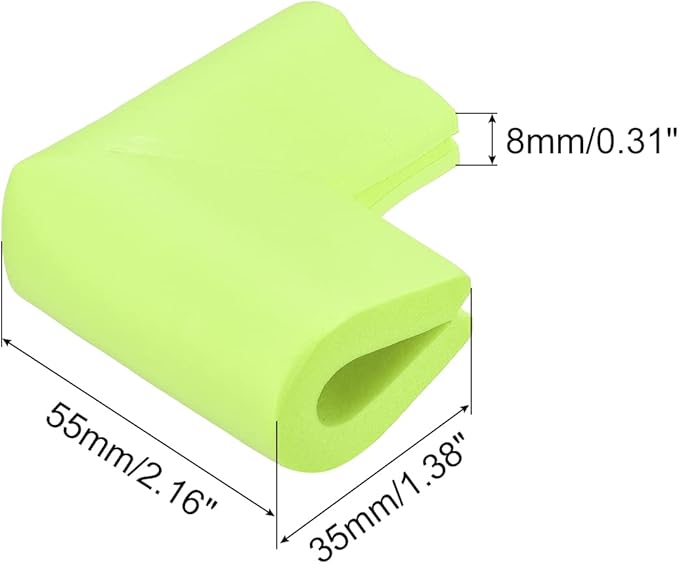 uxcell Corner Guards Edge Protectors, 12Pack U Foam Safety Bumper W Self-Adhesive Tape Furniture Corner Table Edge Guard, 2.16"x1.38"x0.315", Grass Green