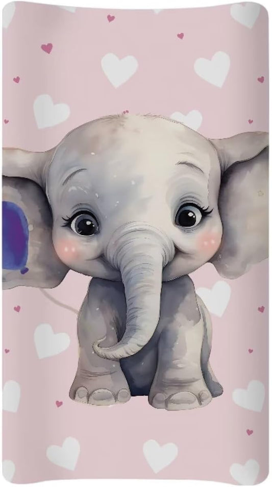 Elephant Changing Pad Cover Waterproof Comfy Cozy Universal Tray Table Mat Stretchy Baby Changing Table Cover Durable Lightweight Cradle Sheets