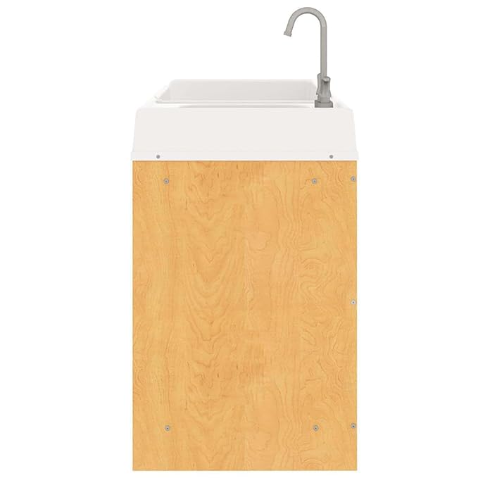 Tot Mate Toddler Diaper Changing Table with Stairs (Left) and Sink (Right) - Ideal Infant Changing Station for Home, Nursery, Daycare - 59-1/2" Wide, Assembled Baby Changer (Maple)