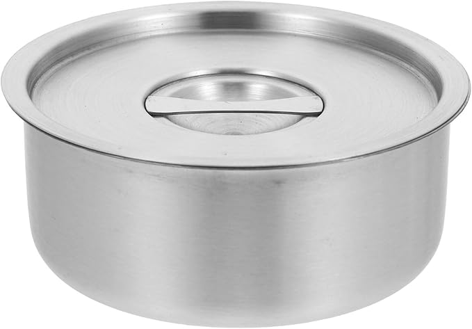 Cabilock Stainless Steel Baby Food Bowl with Lid 4.72 Inch Portable Steamed Egg Soup Container Supplementary Feeding Bowl for Home Cooking Picnic Camping