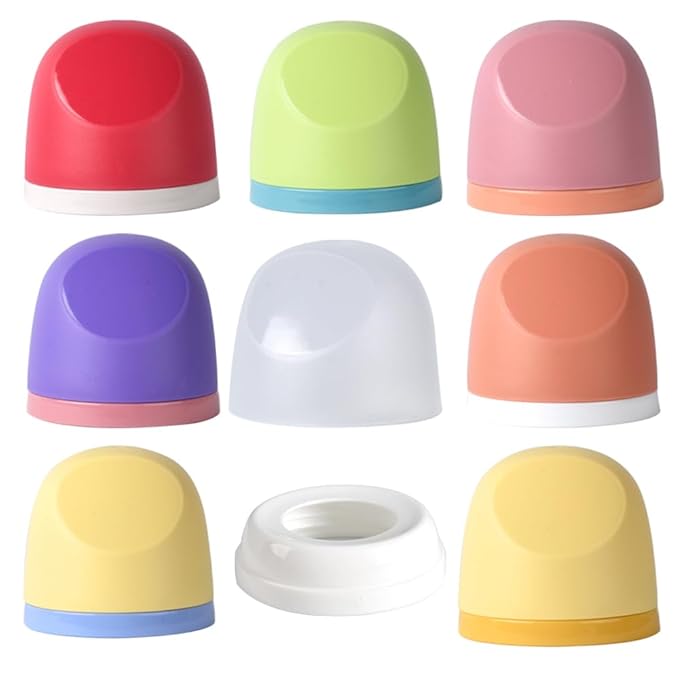 Baby Bottle Replacement Caps Compatible with Pigeon 3rd Generation PPSU/PP/Glass Wide Neck Nursing Bottles, 3 Pack (Sent in Random Color)