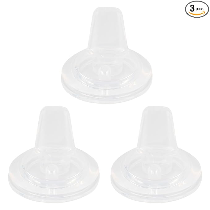 Sippy Cup Nipples for Lansinoh Baby Bottles, Soft 100% Silicone Sippy Spout Nipples, Variable Flow, 6m+, 3 Count