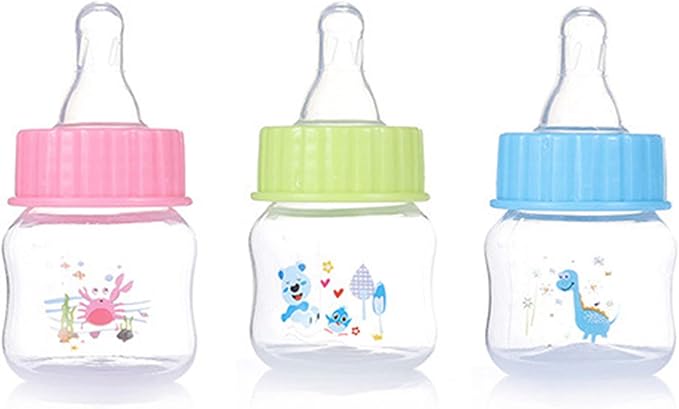 Baby Bottle Portable Baby Nursing Bottle 1.7oz Wide Neck Natural Flowing Easy to Milk Bottle for Infant Pet Dog,PP.Silica Gel