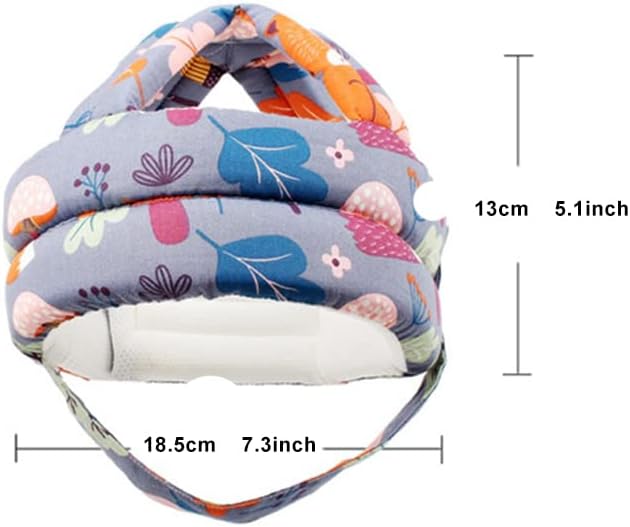 Surakey Toddler Walking Helmet, Baby Infant Anti-Bumping Bumper Protect Hat Safety Helmet Adjustable Breathable, Kids Anti-Fall Cushion Cap for Walking Running Playing Crawling (White)