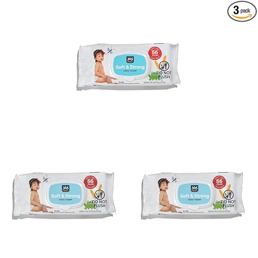 365 by Whole Foods Market, Baby Travel Wipes, 56 Count (Pack of 3)