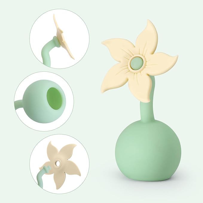 haakaa Manual Breast Pump Flower Stopper (Oat) - Made of Premium Silicone, BPA Free, Compatible with All haakaa Breast Pumps