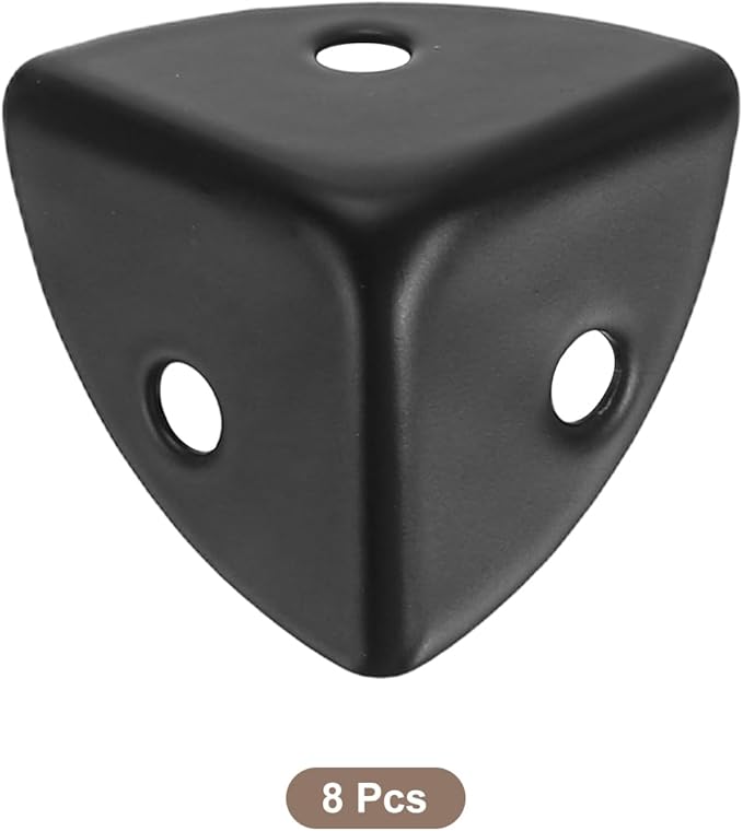 uxcell 8Pcs Decorative Box Corner Cover, 18mm Metal Edge Guard, Furniture Corner Edges Protector, Black