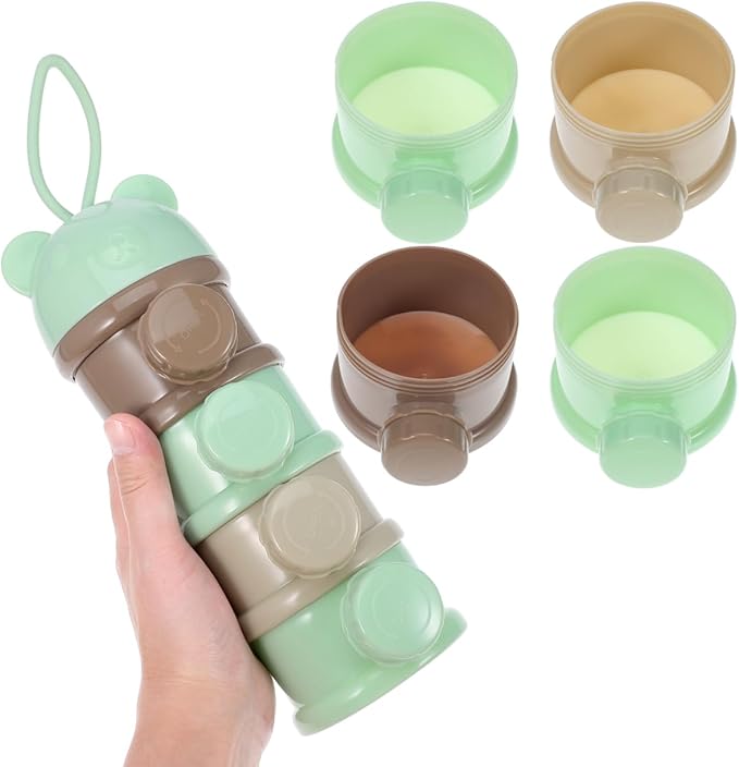 SUPVOX Portable Milk Powder Box 4 Layers Leakproof Baby Formula Container Pre Measured Storage for Infant Feeding on-the-Go 11.02X3.74X2.95In