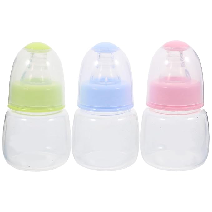 Kisangel Mini Baby Bottles 3pcs Nursing Baby Bottle Plastic Travel Food Feeder for Milk Cereal