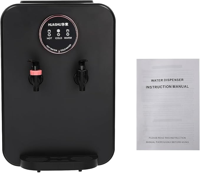 Top Loading Desktop Water Cooler Dispenser, 500W 110V Countertop Hot & Cold Water Coolers Drinking Fountain Portable Water Warmer for Home Bedroom Studio Office Grocery Store