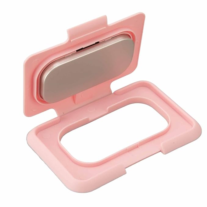 Baby Wipe Warmer, Baby Wet Wipes Dispenser, Travel Holder Refillable Ultra Thin USB Heating Wipe Case, Keep Constant Temperature, Large Capacity, Newborn Essentials, Pink