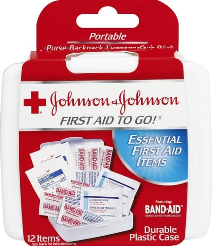 Pampers Baby Wipes, Baby Fresh Scented, 1 Flip-Top Pack (72 Wipes Total) & Johnson & Johnson First Aid To Go Kit (Set of 12 Pieces)