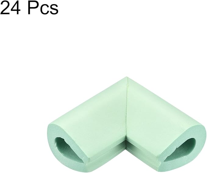 uxcell Corner Guards Edge Protectors, 24Pack U Foam Safety Bumper W Self-Adhesive Tape Furniture Corner Table Edge Guard, 2.16"x1.38"x0.31", Light Green