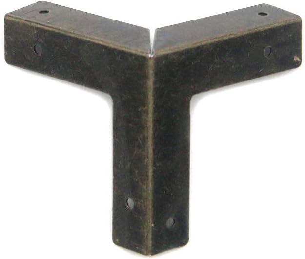 Coshar 1.3" Antique Corner Three-Sided Copper Corner Protector Decorative Edge Cover Bronze Corner for Wooden Boxes, Pack of 16 (33mm)
