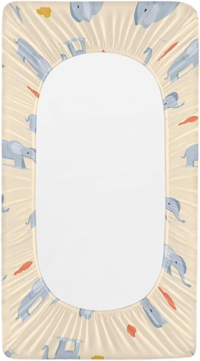 Elephant Changing Pad Cover Waterproof Nursery Pad Change Cover Stretchy Diaper Changing Mat Cover Fit 32"x16" Contoured Pad