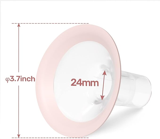 NCVI Replacement Flanges 24mm Compatible with 8780/8782/8100/8102/8122/8116/8128/8129, Breast Pump Accessories, BPA Free, 2 PCS (24mm Flange)