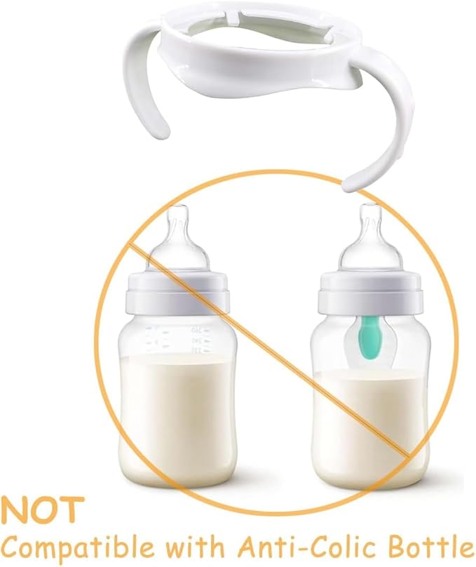 Bottle Handles Compatible with Avent Natural Response Baby Bottle, Pack of 4, Pink and White