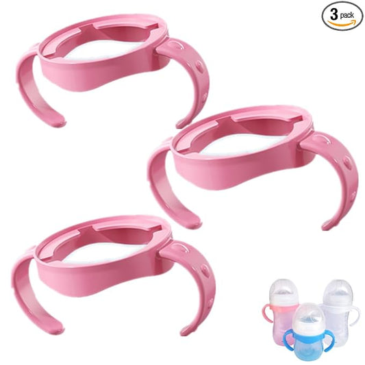 Bottle Handles Compatible with Avent Natural Response Baby Bottle, Pack of 3, Pink