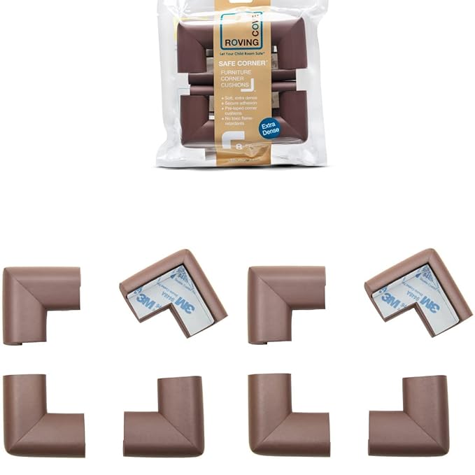 15ft Edge 12 Corners - Bundle & Save - RovingCove HeftyFit Edge Corner Guards, Coffee Brown