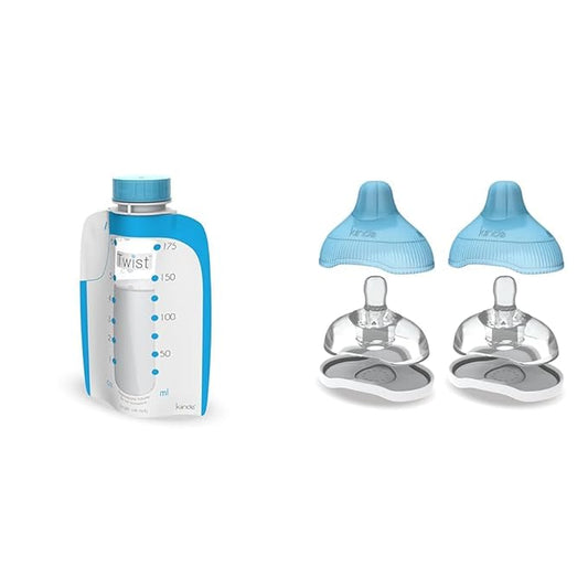 Kiinde Twist Pouch Direct-Pump Direct-Feed Twist Cap Breast Milk Storage Bags for Pumping & Twist Active Latch Nipples for Breast Milk