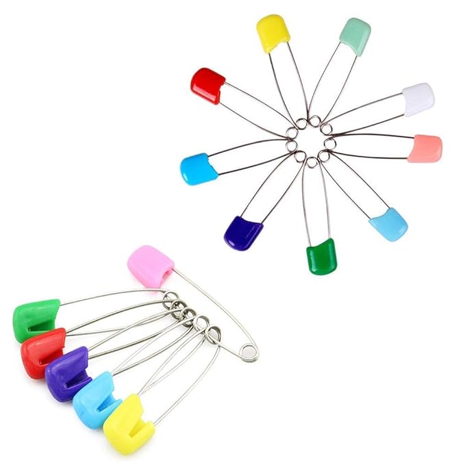 Diaper Pins Stainless Steel Traditional Safety Pin (Asst) 100PCS
