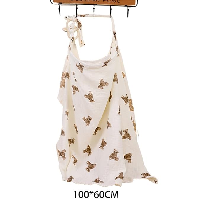 Muslin Nursing Cover for Breastfeeding, Breathable Cotton Breastfeeding Cover, Nursing Apron Privacy Breastfeeding for Mother Nursing Apron