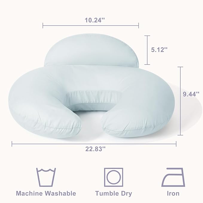 AMASKY Nursing Pillow for Breastfeeding and Bottle Feeding, Ergonomic Support for Mom and Baby, Removable Washable Cover(Light Blue), Pallet of Product