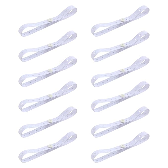 Healifty 12Pcs Adjustable Baby Cloth Diaper Fasteners Straps Buckles Elastic Diaper Retaining Belt for Secure Fit and Leak Prevention 19.68X0.78X0.03In