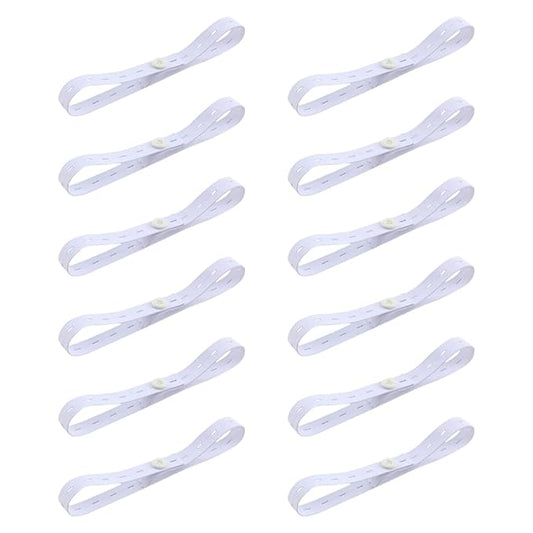 Healifty 12Pcs Adjustable Baby Cloth Diaper Fasteners Straps Buckles Elastic Diaper Retaining Belt for Secure Fit and Leak Prevention 19.68X0.78X0.03In