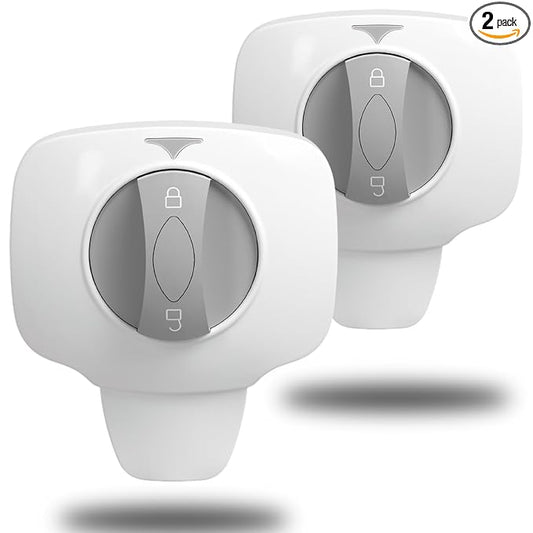 2-Pack Oven Lock Child Safety | Heat-Resistant Baby Proof Oven Door Lock, No-Drill Adhesive, Toddler & Pet Safe for Ovens/Stoves/Dishwashers (White) | Must Check Size Before Purchase