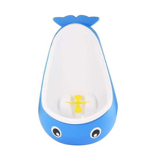 Potty Training Urinal for Boys Cute Whale with Funny Aiming Target - Blue