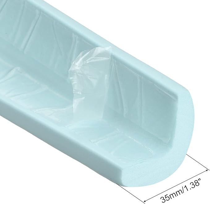 uxcell Corner Guards Edge Protectors 6.56ft(2M), 4Pack Foam Safety Bumper L Shape for Furniture Corner Table Edge Guard, Light Blue