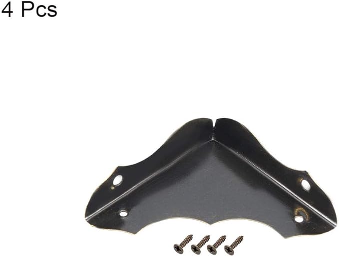 uxcell Metal Desk Corner Protectors Table Edge Cover Guard 40x40x9mm Bronze Tone 4pcs