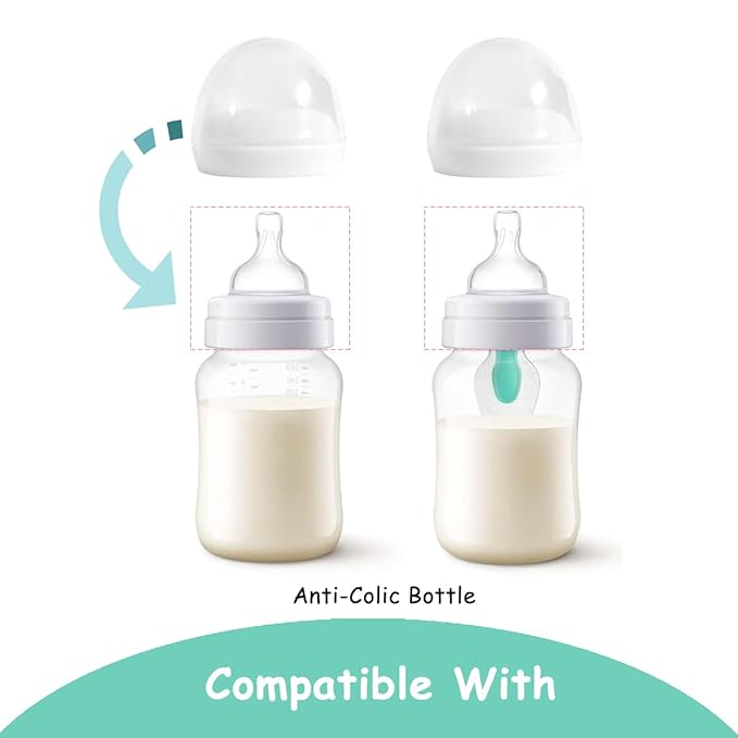 Bottle Cap with Screw Ring Set Compatible with Both Avent Natural and Avent Anti-Colic PP Glass Baby Bottle, 3 Sets