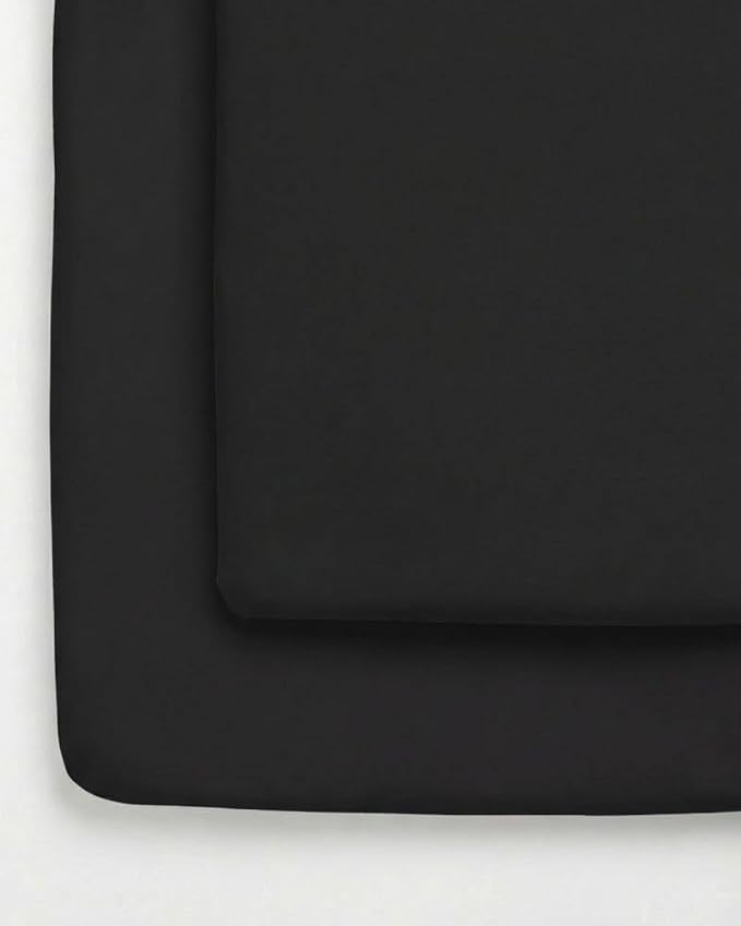Pack and Play Sheets Fitted - 2 Pack Mini Crib Sheets for Pack N Play Mattress - Unisex Playard Microfiber Bedding for Boys & Girls - Soft, Breathable & Wrinkle Free - Oeko-Tex, 38 x 26in - Black Duo