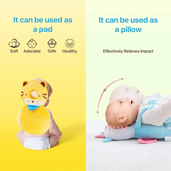 Baby Head Protector Backpack: Soft Landing & Safety Toddler Fall Protection for Baby Crawling & Walking & Falling-Back Cushion for Infant (Lion)