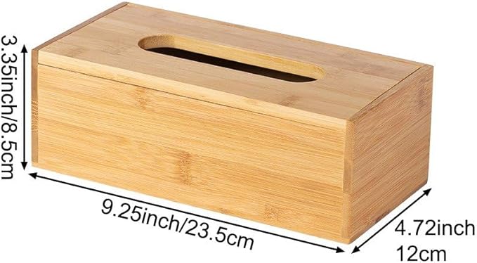 Tissue Box Cover, Bamboo Tissue Box Cover Rectangle, Tissue Box Holder Rectangular Covers Your Tissues, Decorative Tissue Box Cover