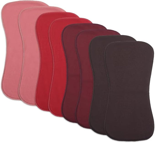 8 Pack Baby Burp Cloths, Unisex for Boys and Girls, Super Absorbent and Soft Towel,Solid Color (red)