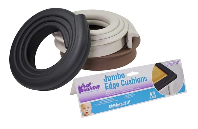 Kidkusion Jumbo Edge Cushion | Taupe | 6ft | Made in The USA