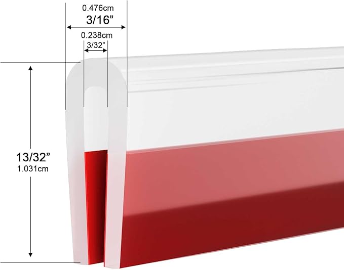 Silicone Edge Trim Self-Adhesive U Channel Silicone Edge Trim Edge Protector for Sheet Metal (Clear, Fit 3/32" - L 20')