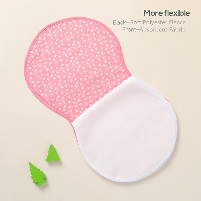 sleepyturtle Pack of 5,Baby Burp Cloths,Soft and Absorbent,Unisex,Easy to Use (Black)