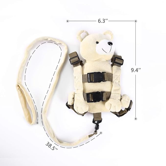 New Berhapy 3 in 1 Bear Toddler Safety Harness Backpack, Children's Walking Leash Strap for Boys and Girls (super soft bear)