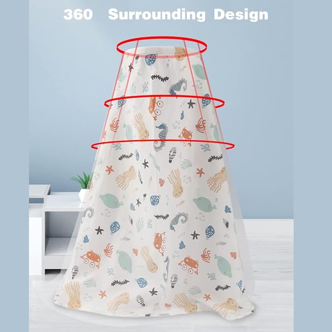 2 Pack Baby Nursing Cover with Wire Hoop Full Privacy Breastfeeding Cover Breathable Light Weight Breastfeeding Apron Cover Car Seat Canopy Summer Cotton Nursing Scarf with Adjustable Buckle
