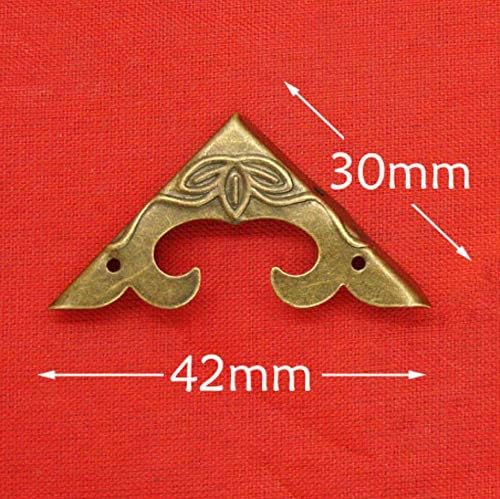 20 PCS Bronze Corner Protectors Vintage Safety Guards Decorative Metal Covers Right Angle Bracket for Jewelry Case Wooden Box Crafting Chest Table Furniture Edge (Side Length:1-1/4")