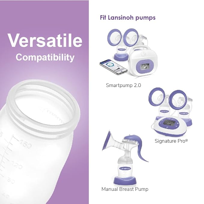 Maymom Storage Bottles Compatible with Lansinoh Pumps, Widemouth Version; Replace or Compatible with Laninoh Momma Bottles; 8 ct, 5oz