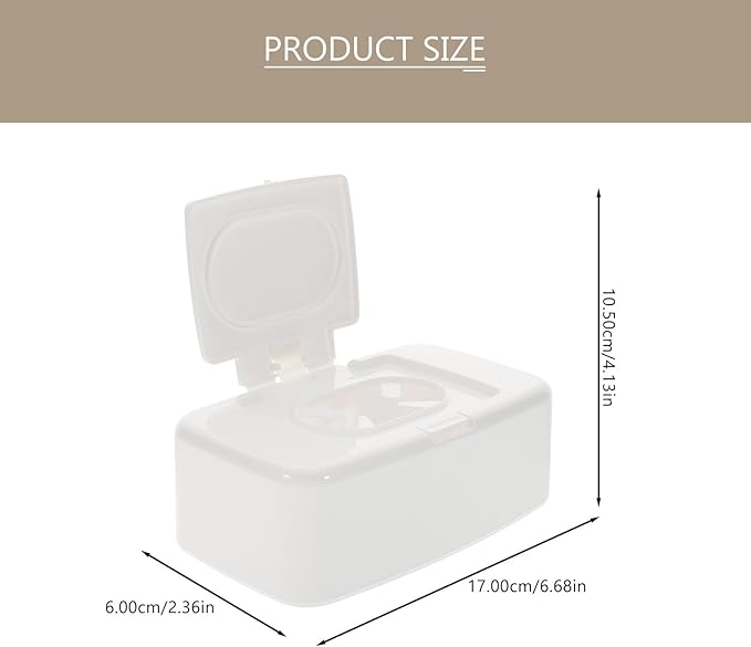 Portable Wipes Dispenser Box with Button Refillable Wet Wipes Holder Compact Travel Case for Home Baby Care Organizer 6.69X4.13X2.36 Inches
