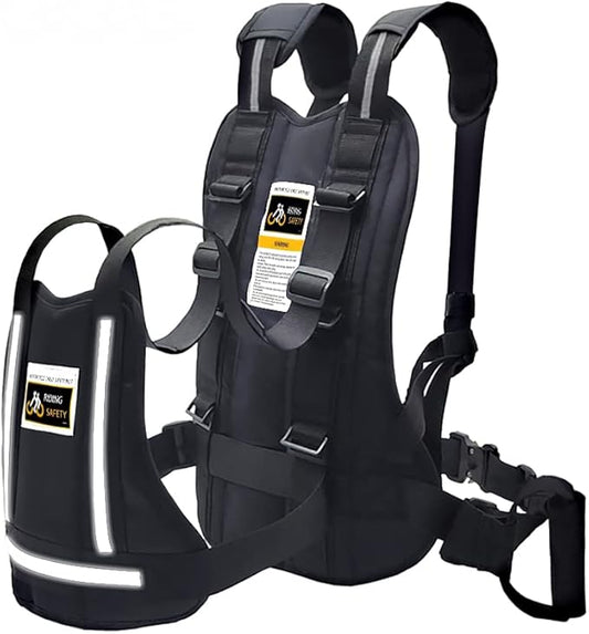 Jolik Child Safety Harness Reflective Child Motorcycle Harness, Adjustable Safety Child Harness with Two Handles, Breathable Material, Black