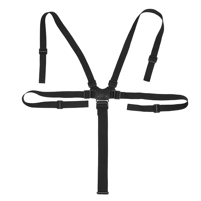 Stroller Seat Harness, 5 Point Universal Baby High Chair Safety Belts Travel Pushchair Adjustable Strap for Kids Wagon Car Children Infant Toddler Rotating Protection Pram Accessories(Hidden Buckle)