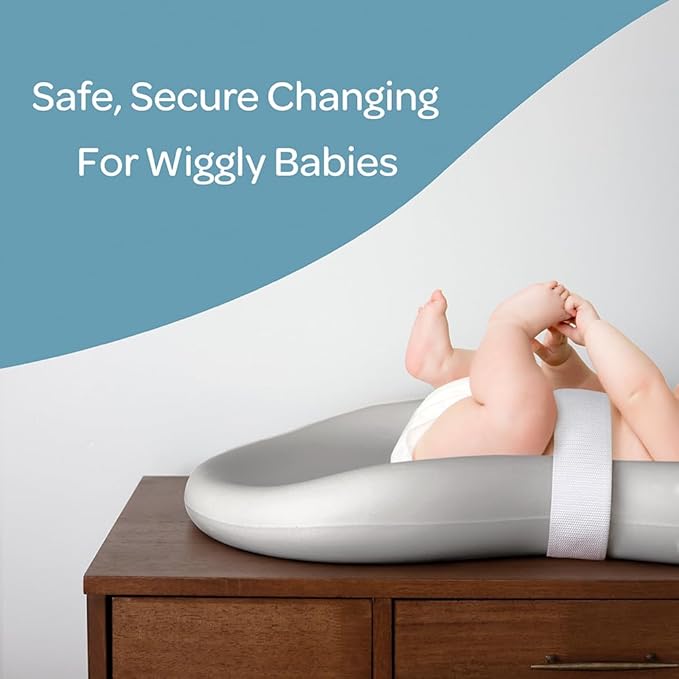 Keekaroo Peanut Changer Baby Blue – The Original Made in USA Easy-to-Clean Changing pad and The only Shell Over Foam, Fully impermeable to Fluid - Limited Edition Color